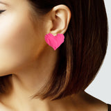106127, SOFT COATED HEART STUD EARRING