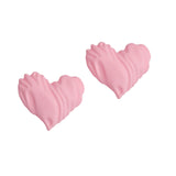 106127, SOFT COATED HEART STUD EARRING