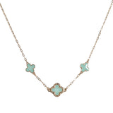 106135, TRIPLE CLOVER DESIGNER INSPIRED NECKLACE