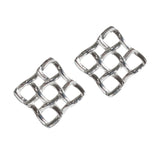 106145, BRASS WAVY WAFFLE STUD EARRING