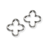 106146, BRASS CUTOUT CLOVER STUD EARRING