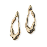106147, BRASS HAMMERED GEOMETRIC METAL EARRING