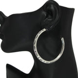 106166, WESTERN ENGRAVED ROUND HOOP EARRING