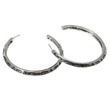 106166, WESTERN ENGRAVED ROUND HOOP EARRING