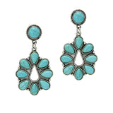 106168, WESTERN THEMED TURQUOISE STONE DANGLE EARRING