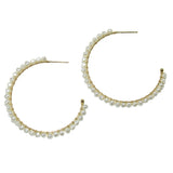 106169, FRESHWATER PEARL BEADED HOOP EARRING