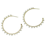 106170, FRESHWATER PEARL BEADED HOOP EARRING