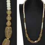 106178, SEMI PRECIOUS STONE ACCENT WITH WOOD BEADED LONG NECKLACE