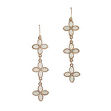 106183, WOOD TRIPLE CLOVER ACCENT DANGLE EARRING