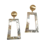 106185, CUTOUT GEOMETRIC SHELL DANGLE EARRING