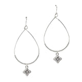 106186, CLOVER CHARM BEADED TEARDROP DANGLE EARRING
