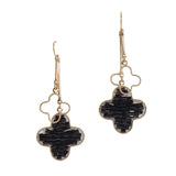 106187, CLOVER GLASS BEADED ACCENT DANGLE EARRING