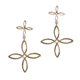 106190, MARQUISE CLOVER METAL DANGLE EARRING