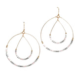 106193, GEOMETRIC BEADED ROUND DANGLE EARRING