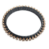 106196, RHINESTONE ACCENT RAFFIA BANGLE BRACELET