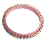 106196, RHINESTONE ACCENT RAFFIA BANGLE BRACELET