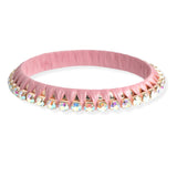 106196, RHINESTONE ACCENT RAFFIA BANGLE BRACELET