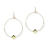106199, CLOVER ACCENT BEADED ROUND DANGLE EARRING