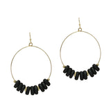 106203, WOOD BEADED ACCENT ROUND DANGLE EARRING