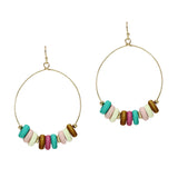 106203, WOOD BEADED ACCENT ROUND DANGLE EARRING