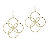 106206, CUTOUT LAYERED CIRCLE CLOVER DANGLE EARRING