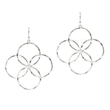 106206, CUTOUT LAYERED CIRCLE CLOVER DANGLE EARRING