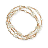 106209, PEARL MULTI LAYERED BEADED STRETCH BRACELET
