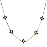 106219, DAINTY FLOWER CLOVER STATION NECKLACE