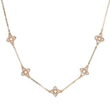 106219, DAINTY FLOWER CLOVER STATION NECKLACE
