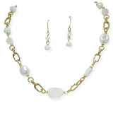 106224, SEMI PRECIOUS STONE WITH PEARL BEADED NECKLACE