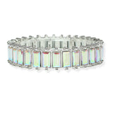 106228, RECTANGLE RHINESTONE ACCENT STRETCH BRACELET