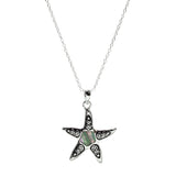106231, STARFISH ABALONE ACCENT VINTAGE PENDANT NECKLACE