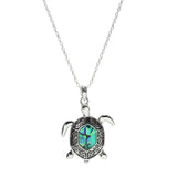 106232, SEA TURTLE ABALONE ACCENT VINTAGE PENDANT NECKLACE