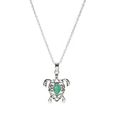 106233, SEA TURTLE SEA GLASS ACCENT PENDANT NECKLACE