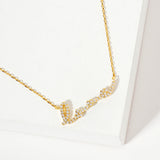106236, GOLD DIPPED, WHAT BINDS US, SCRIPT LOVE CUBIC ZIRCONIA ACCENT NECKLACE