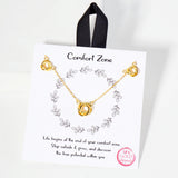 106244, GOLD DIPPED, COMFORT ZONE, TRIPLE KNOT ACCENT NECKLACE