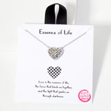 106245, GOLD DIPPED, ESSENCE OF LIFE, WAFFLE CUT HEART NECKLACE