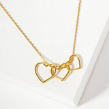 106247, GOLD DIPPED, LOVE FAITH AND HOPE, CUTOUT TRIPLE HEART NECKLACE