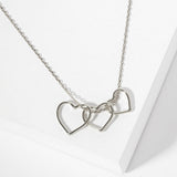 106247, GOLD DIPPED, LOVE FAITH AND HOPE, CUTOUT TRIPLE HEART NECKLACE