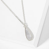 106249, GOLD DIPPED, BEAUTIFUL BLEND, MOTHER OF PEARL TEARDROP PENDANT NECKLACE