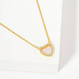 106251, GOLD DIPPED, TODAY AND TOMORROW, HEART MOTHER OF PEARL, CUBIC ZIRCONIA ACCENT NECKLACE