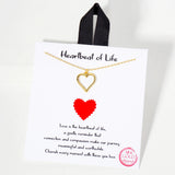 106252, GOLD DIPPED, HEARTBEAT OF LIFE, TEXTURED CUTOUT HEART PENDANT NECKLACE