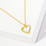 106252, GOLD DIPPED, HEARTBEAT OF LIFE, TEXTURED CUTOUT HEART PENDANT NECKLACE