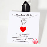 106252, GOLD DIPPED, HEARTBEAT OF LIFE, TEXTURED CUTOUT HEART PENDANT NECKLACE