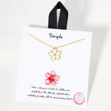 106253, GOLD DIPPED, DAINTY ENAMEL DAISY FLOWER PENDANT NECKLACE