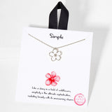 106253, GOLD DIPPED, DAINTY ENAMEL DAISY FLOWER PENDANT NECKLACE