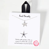 106254, GOLD DIPPED, FIND BEAUTY, DAINTY STARFISH CUBIC ZIRCONIA ACCENT PENDANT NECKLACE
