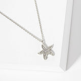 106254, GOLD DIPPED, FIND BEAUTY, DAINTY STARFISH CUBIC ZIRCONIA ACCENT PENDANT NECKLACE