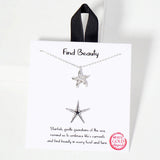 Gold Dipped, Find Beauty, Dainty Starfish Cubic Zirconia Accent Pendant Necklace