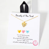 106255, GOLD DIPPED, BEAUTY OF THE SOUL, DAINTY HEART CUBIC ZIRCONIA ACCENT PENDANT NECKLACE